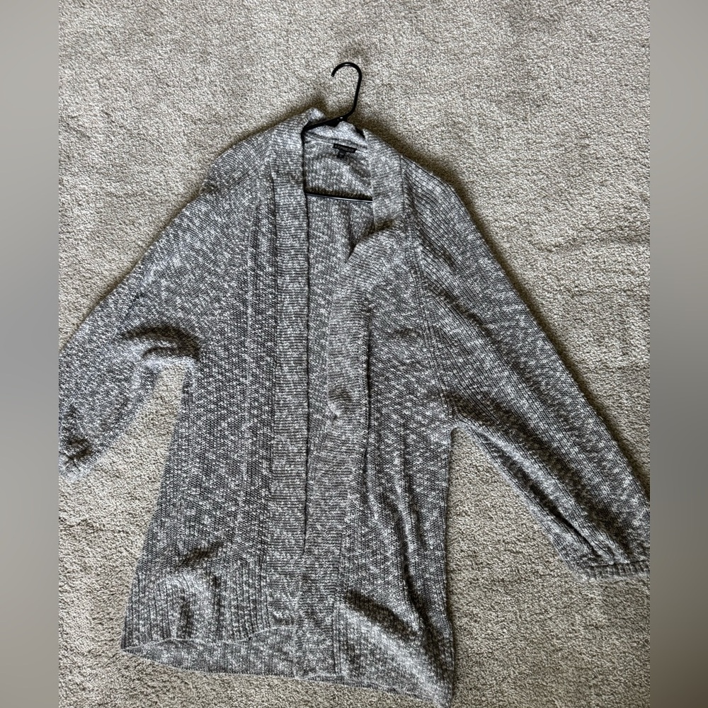 Express Long Gray Cardigan Sweater Open-Front Long Sleeve.  Oversized. small